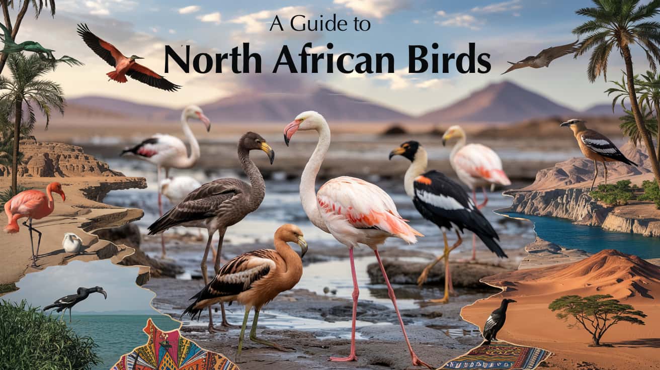 North African birdlife in flight