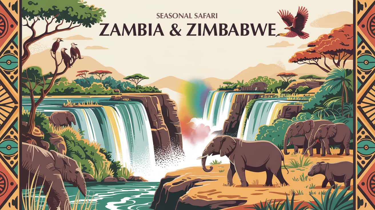 Victoria Falls and wildlife in Zimbabwe and Zambia
