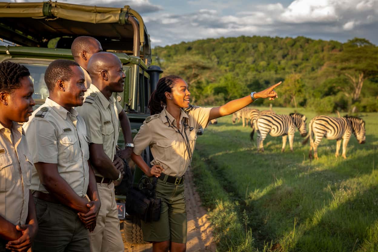 Local community members participating in conservation